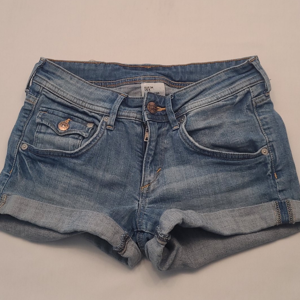 HM Denim Brand Size 4 Short Cuffed Jean Shorts